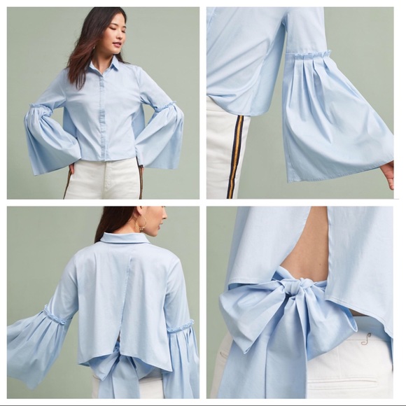 Anthropologie Tops - Sunday in Brooklyn open back bell sleeve blouse